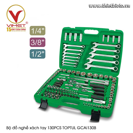 Bộ đồ nghề xách tay 130PCS TOPTUL GCAI130B