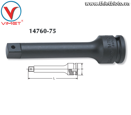 Đầu nối lục giác 75mm Koken 14760-75